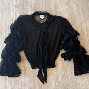 Black semi-sheer Women's Blouse